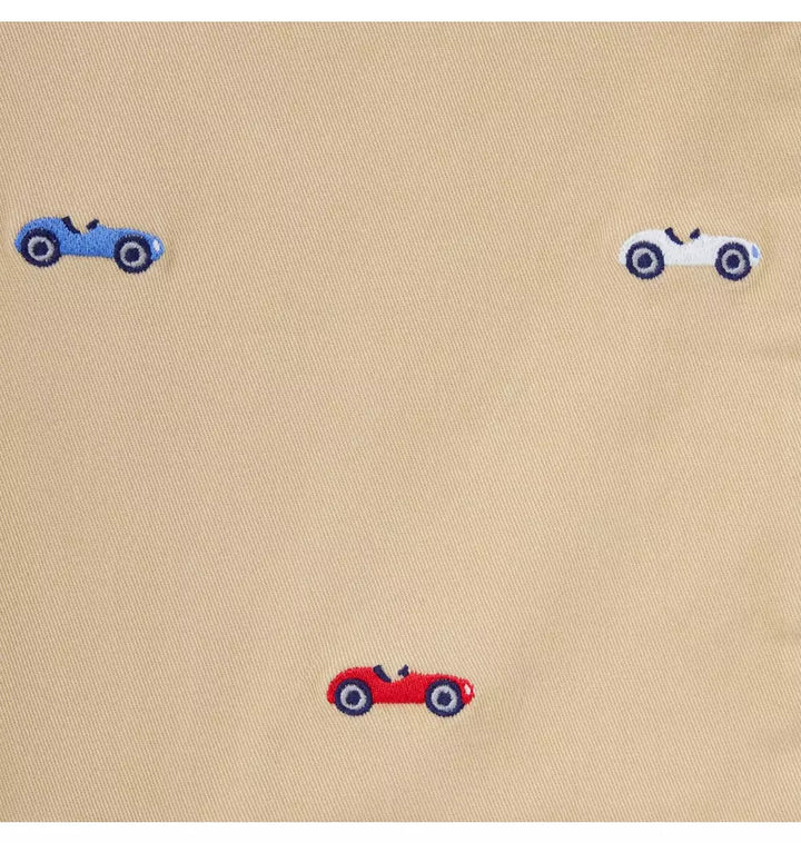 JANIE & JACK BEBE NIÑO OVEROL RACE CAR KHAKI