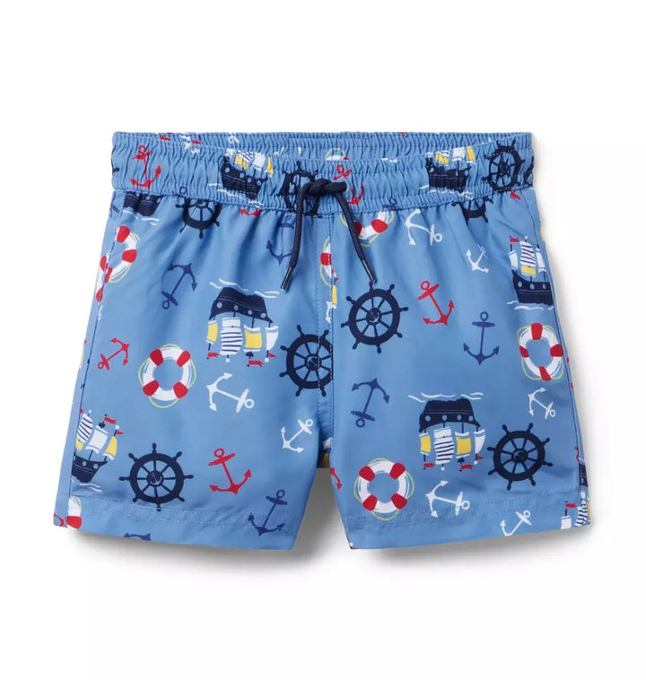 JANIE & JACK NIÑO SHORT VEST. BAÑO BLUE