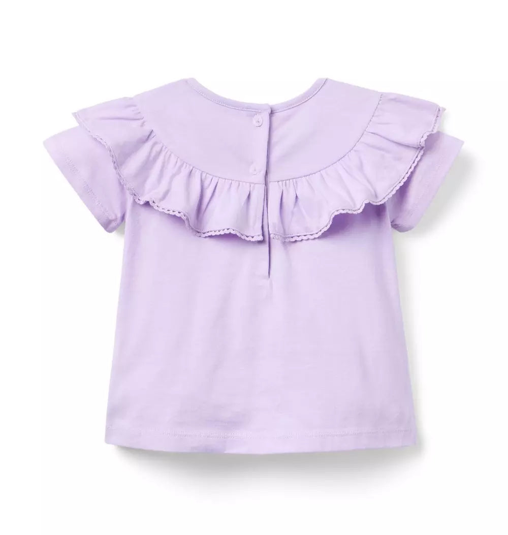 JANIE & JACK NIÑA BLUSA RUFFLE YOKE M/C PURPLE