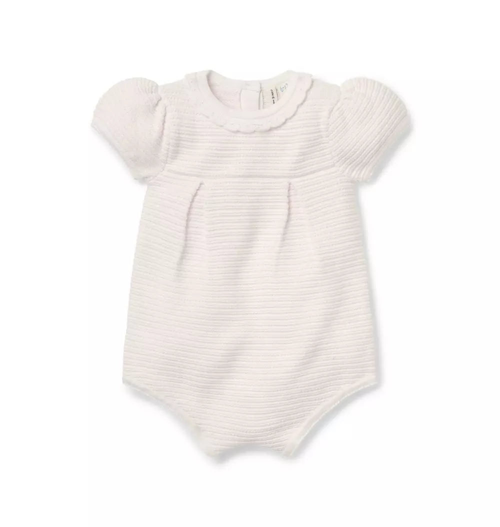 JANIE & JACK BEBE NIÑA ROMPER WHITE/PINK