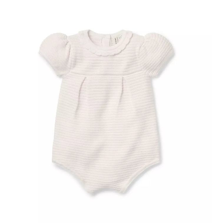 JANIE & JACK BEBE NIÑA ROMPER WHITE/PINK