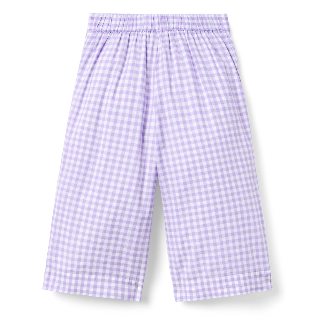 Janie &amp; Jack Pantalon Gingham Wide Purple para Niña