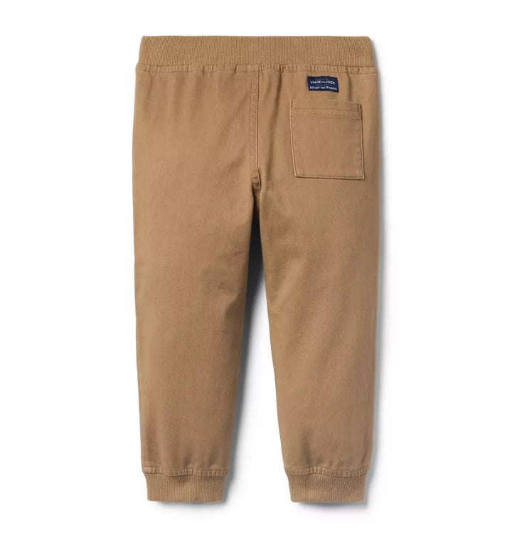 JANIE & JACK NIÑO JOGGER TWILL UNIFORM BROWN