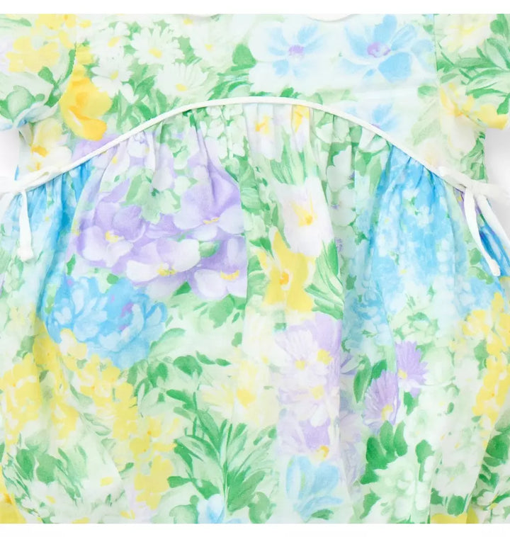 JANIE & JACK BEBE NIÑO ROMPER FLORAL GREEN