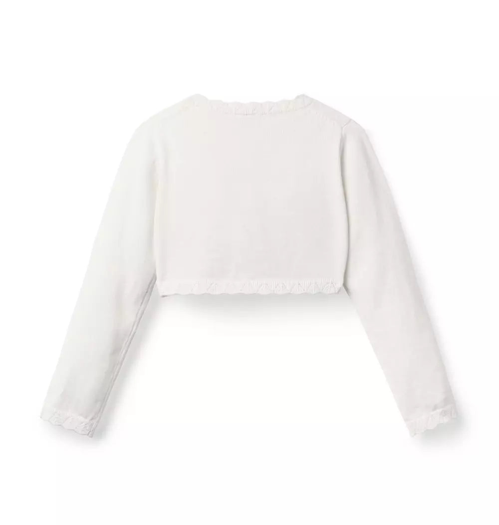 JANIE & JACK NIÑA ABRIGO CROCHET TRIM CARDIGAN