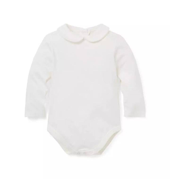JANIE & JACK BEBE NIÑO BODY PETER PAN COLLAR M/L WHITE