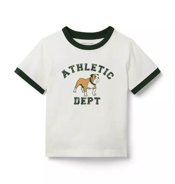 JANIE & JACK NIÑO TSHIRT RINGER GRAPHIC IVORY