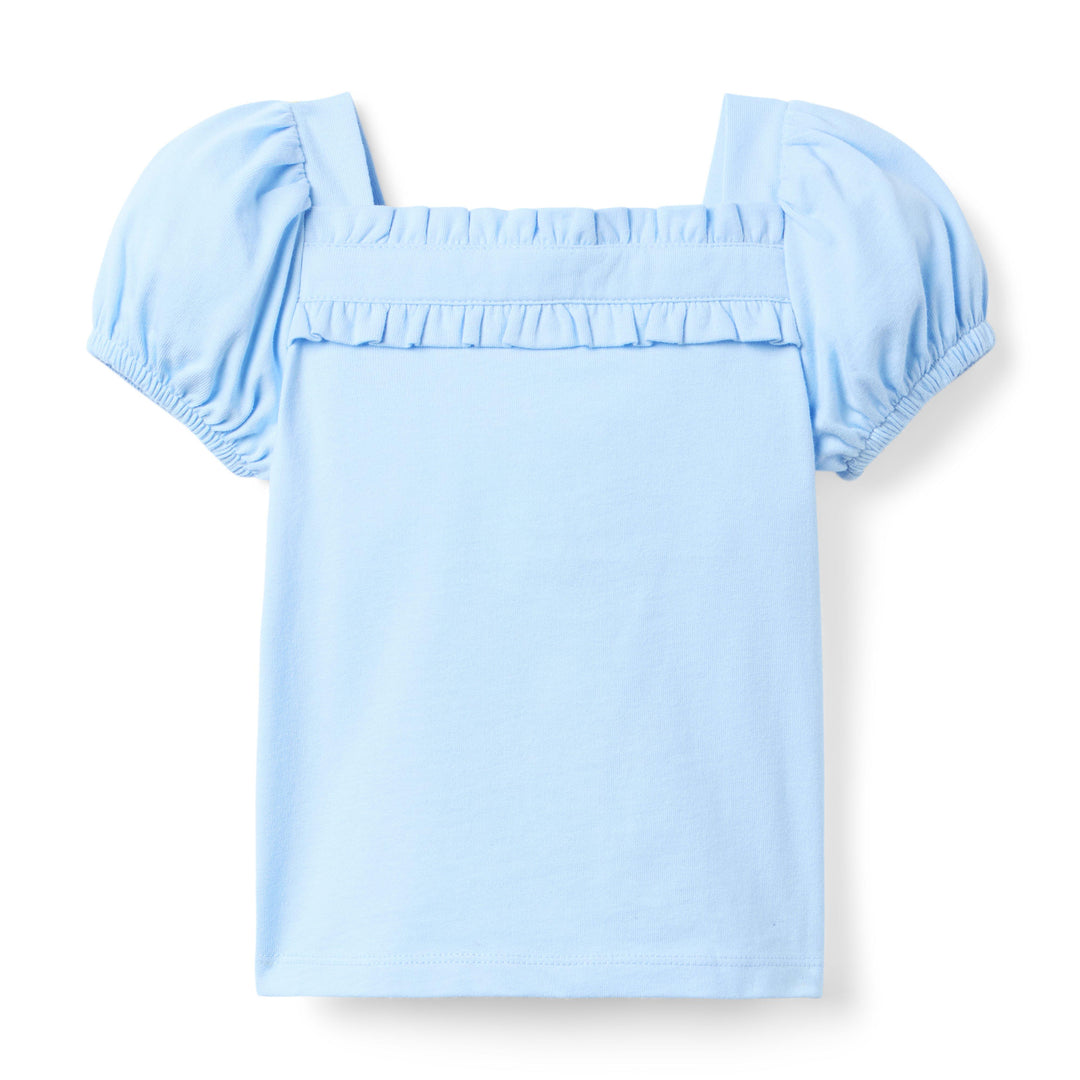 Janie &amp; Jack Blusa Puff Sqnk M/c Blue para Niña