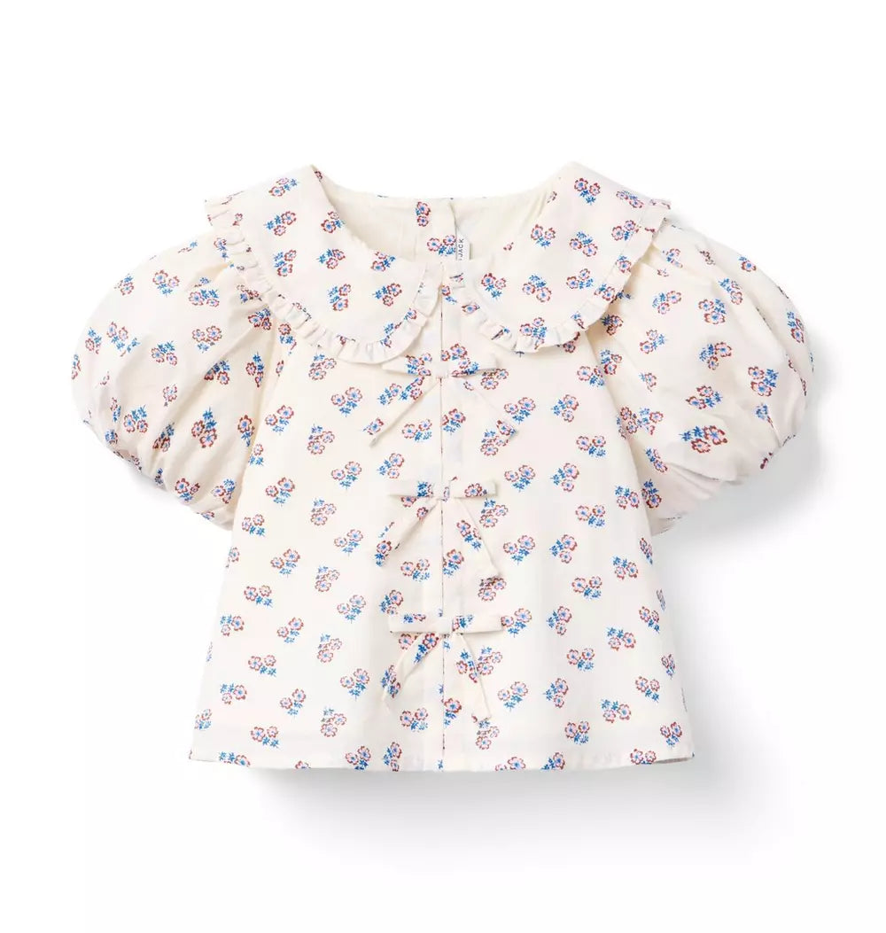 JANIE & JACK NIÑA BLUSA DITSY FLORAL COLLARED