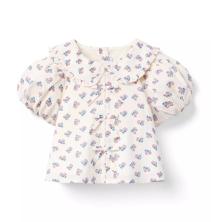 JANIE & JACK NIÑA BLUSA DITSY FLORAL COLLARED