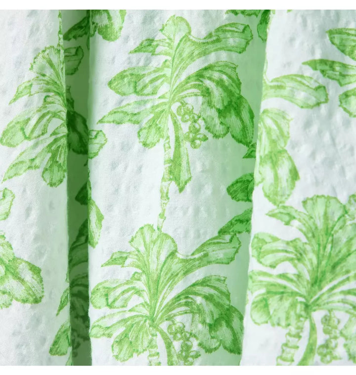 JANIE & JACK NIÑA VESTIDO PALM GREEN/WHITE