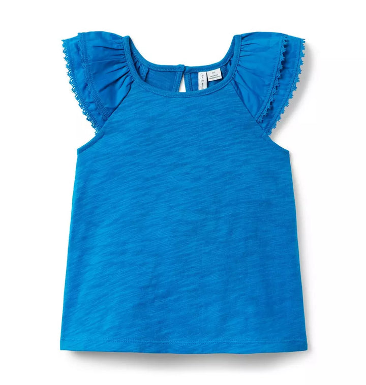 JANIE & JACK NIÑA BLUSA FLUTTER SLEEVE
