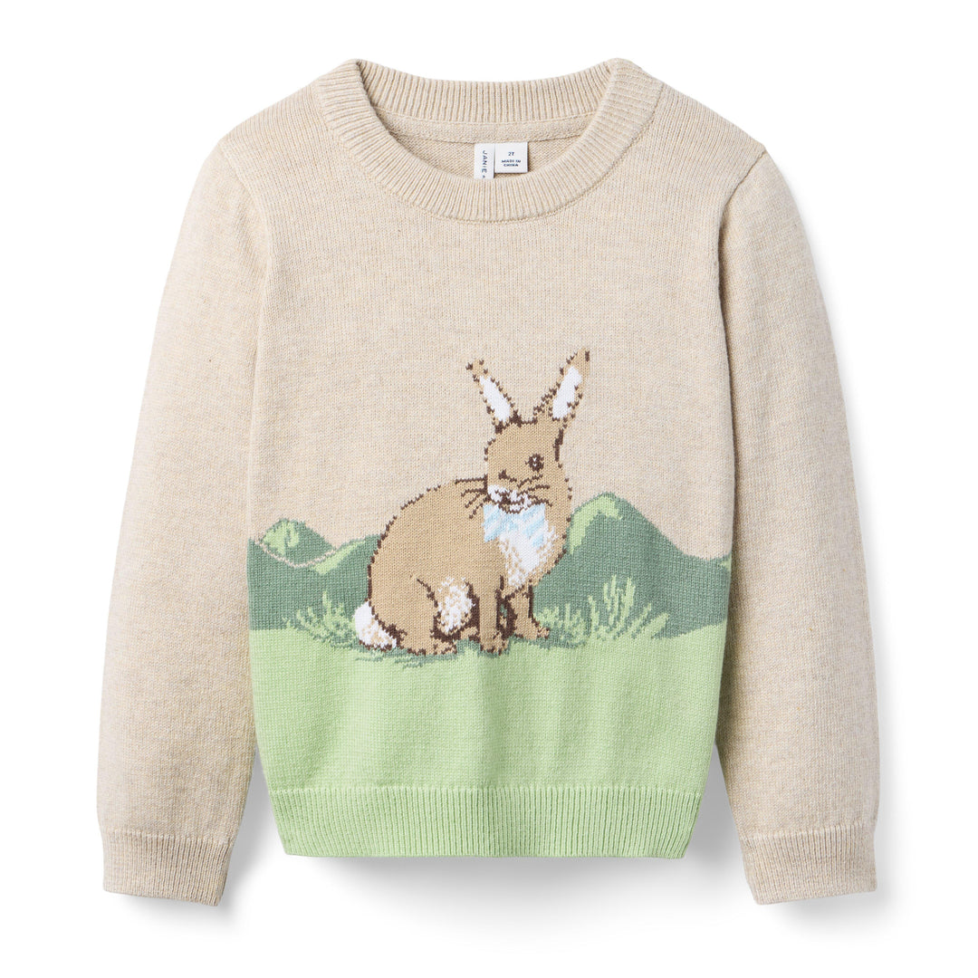 Janie &amp; Jack Tshirt Bunny Intarsia para Bebé Niña