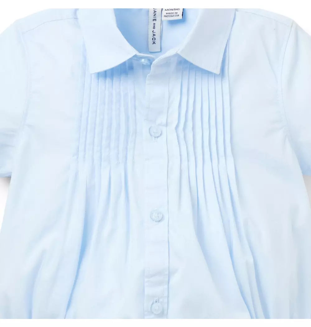 JANIE & JACK BEBE NIÑO BODY PINTUCK POPLIN