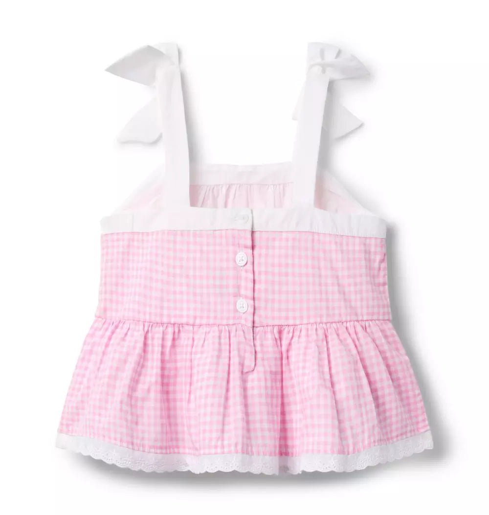 JANIE & JACK NIÑA BLUSA GINGHAM PEPLUM