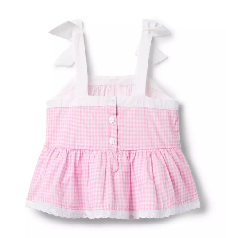 JANIE & JACK NIÑA BLUSA GINGHAM PEPLUM