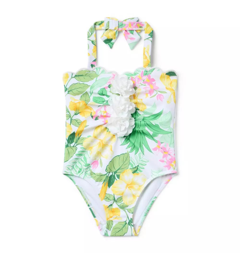 JANIE & JACK NIÑA VESTIDO DE BAÑO TROPICAL FLORAL