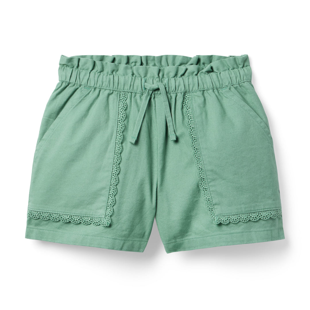 Janie &amp; Jack Short Lace Trim Green para Niña