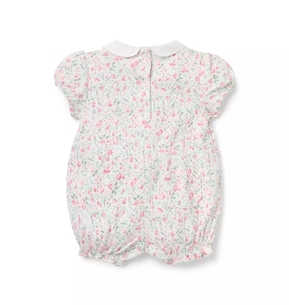 JANIE & JACK BEBE NIÑO ROMPER FLORAL WHITE