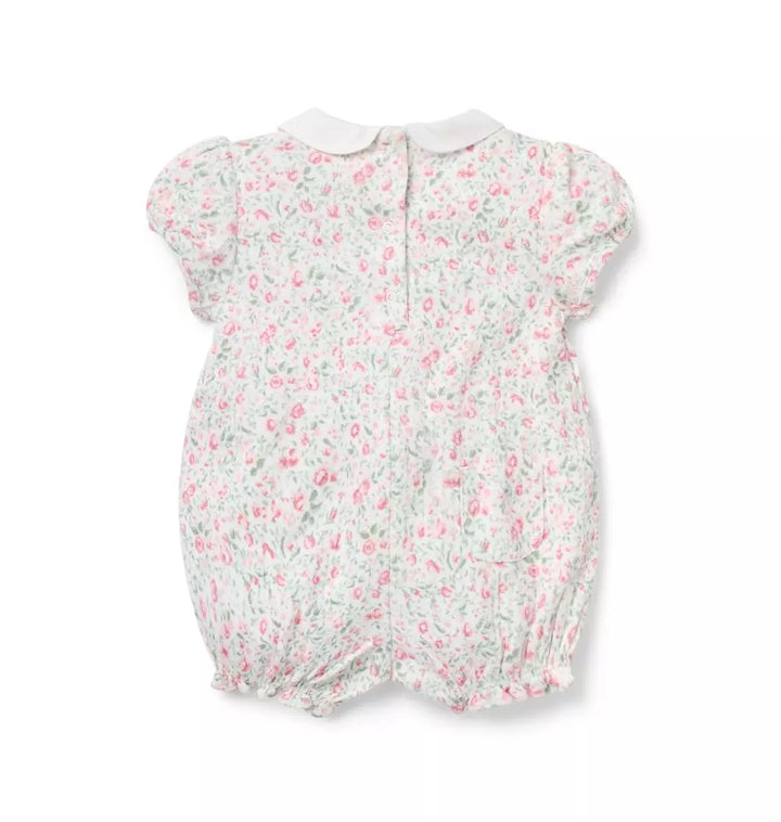 JANIE & JACK BEBE NIÑO ROMPER FLORAL WHITE