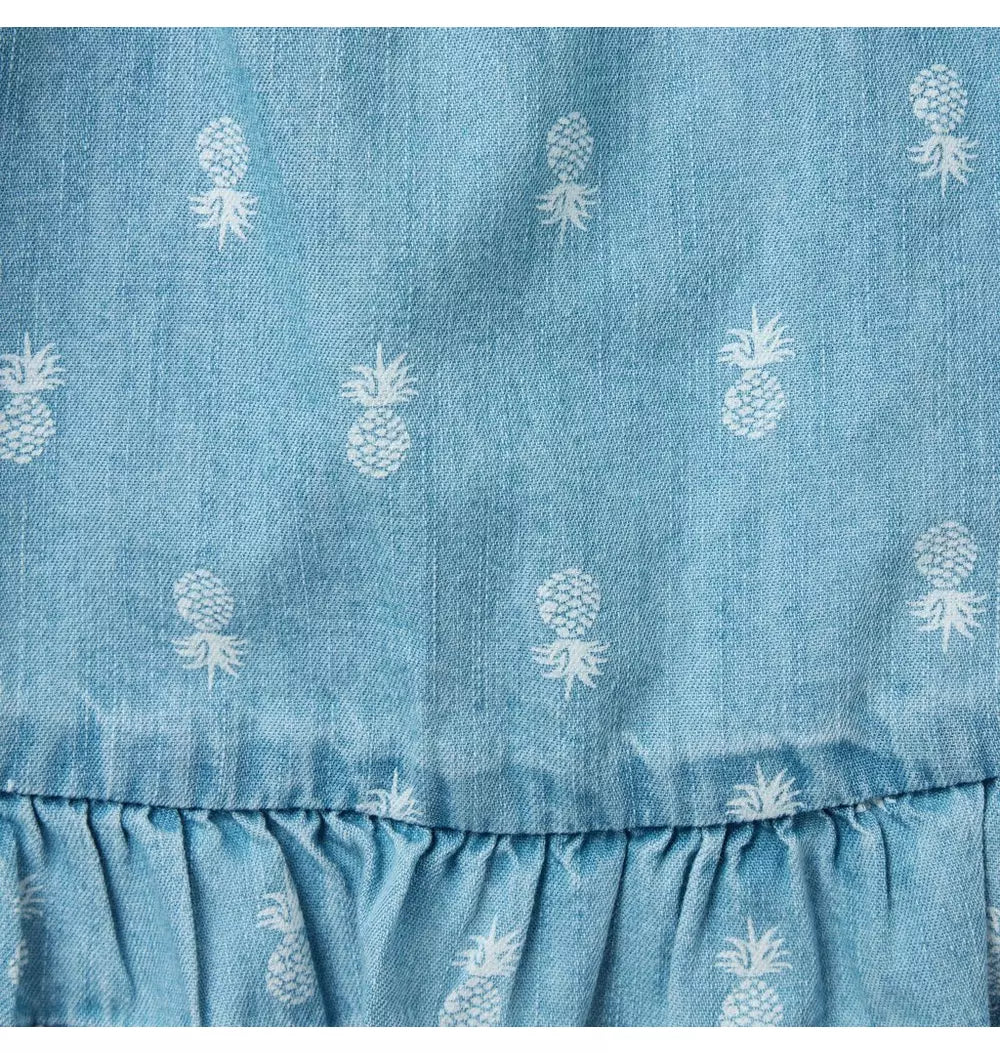 JANIE & JACK BEBE NIÑA CONJ. DE SHORT BLUE PINEAPPLE