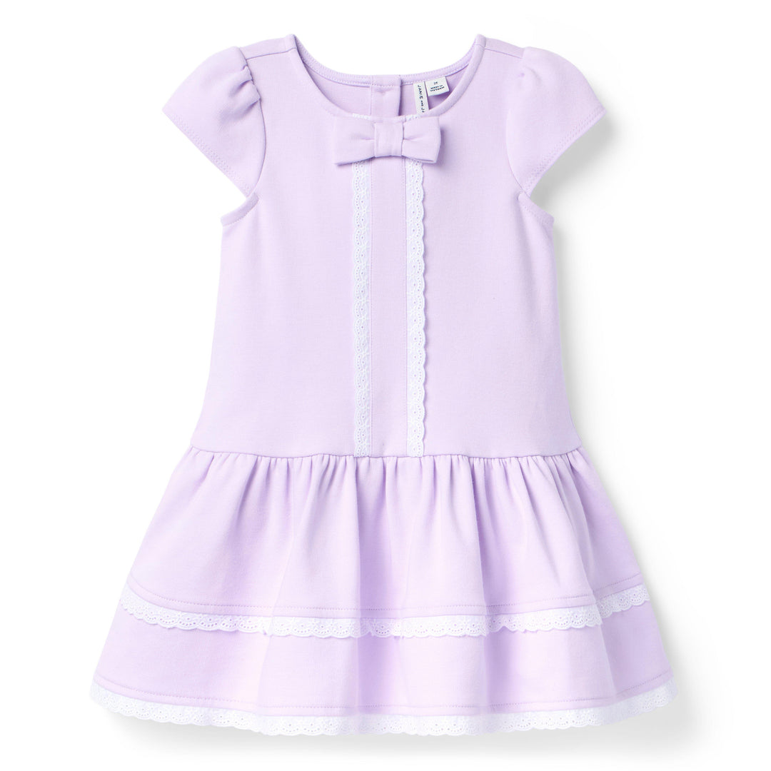 Janie &amp; Jack Vestido Ponte Estr Purple para Niña