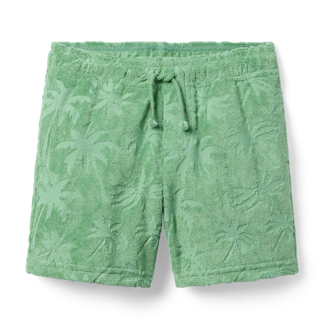Janie &amp; Jack Conjunto De Short Palm Terry Olive para Bebé Niña