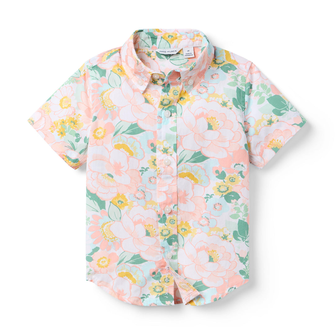 Janie &amp; Jack Camisa Floral M/c Multi para Niño