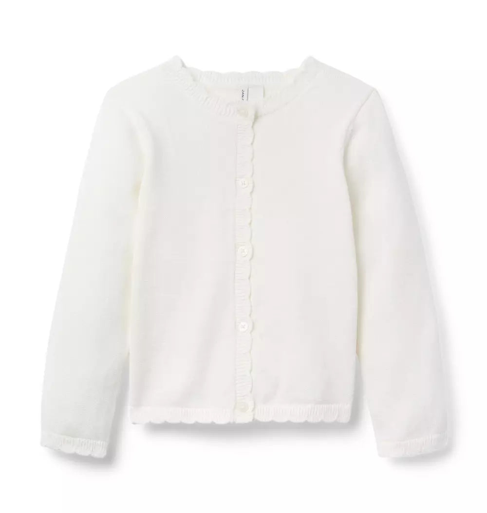 JANIE & JACK NIÑA ABRIGO THE SCALLOPED TRIM CARDIGAN