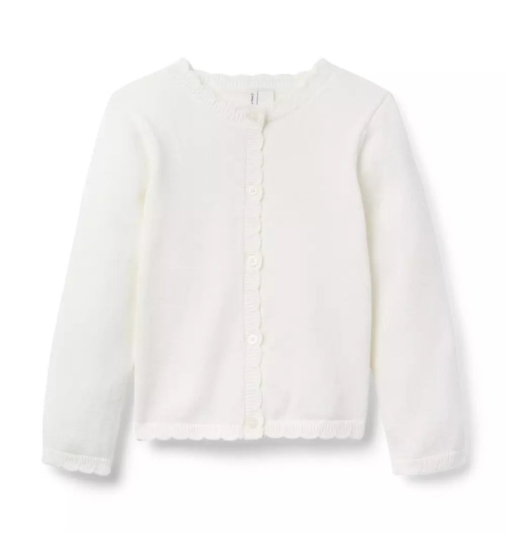 JANIE & JACK NIÑA ABRIGO THE SCALLOPED TRIM CARDIGAN