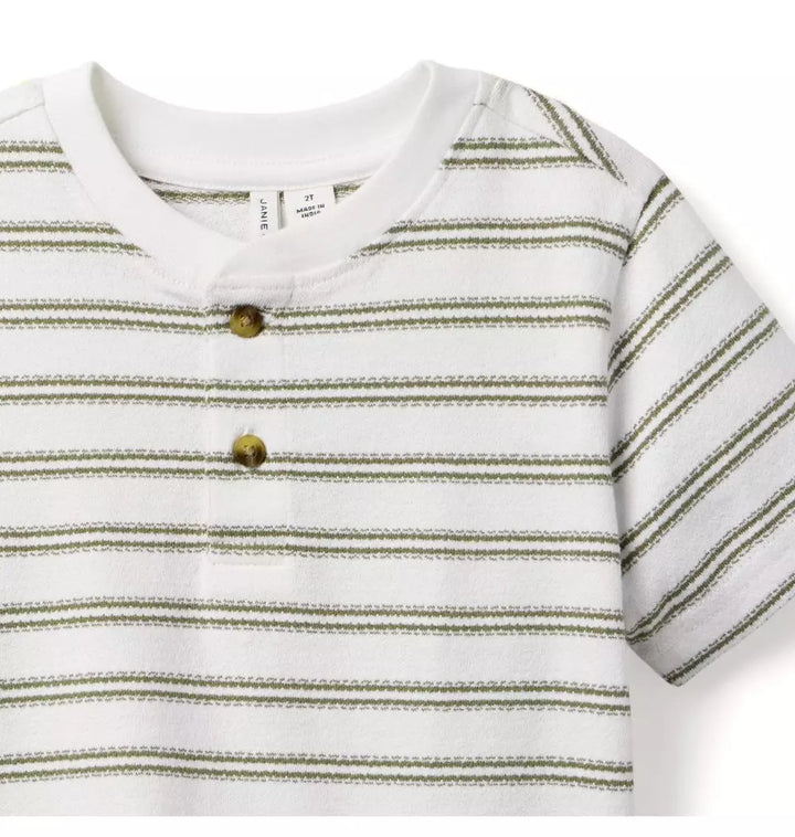 JANIE & JACK NIÑO TSHIRT STRIPE HENLEY MULTICOLOR