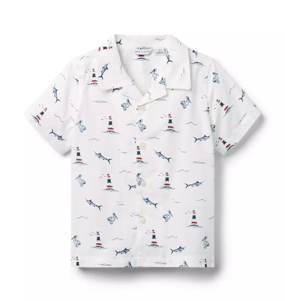 JANIE & JACK NIÑO CAMISA IVORY