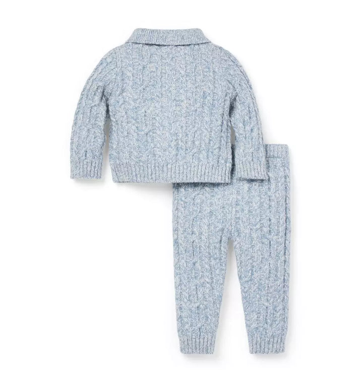 JANIE & JACK BEBE NIÑO CONJ DE PANTALON SOFT HEATHER BLUE