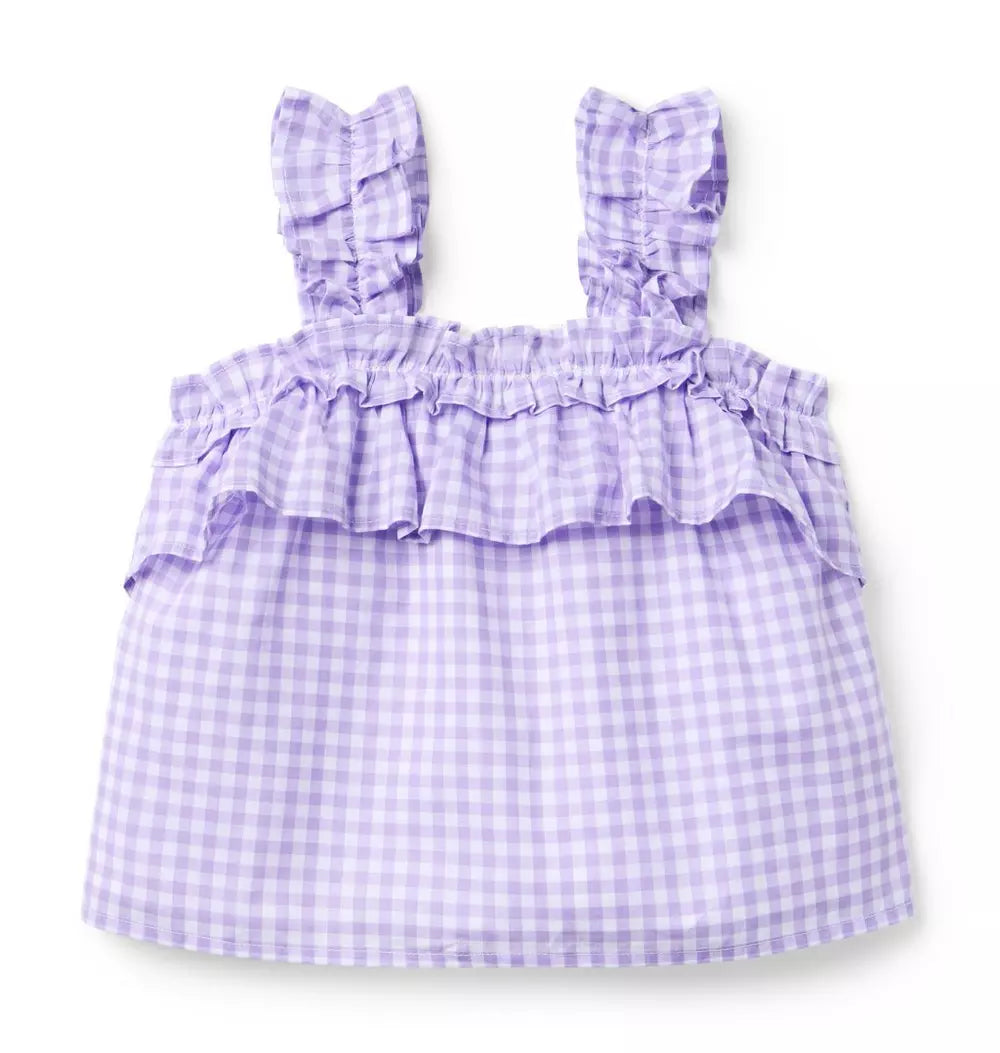 JANIE & JACK NIÑA BLUSA GINGHAM RUFFLE
