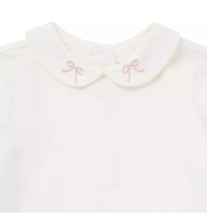 JANIE & JACK BEBE NIÑA BODY G K PINK BOW COLLAR BS WB M/L