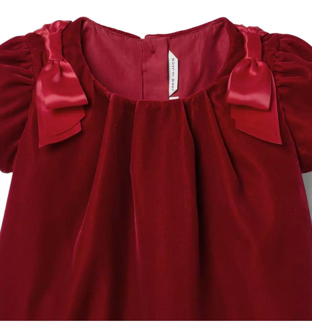 JANIE & JACK NIÑA VESTIDO VELVET RED