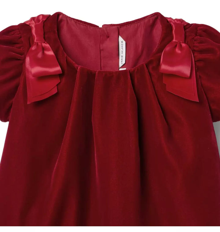 JANIE & JACK NIÑA VESTIDO VELVET RED