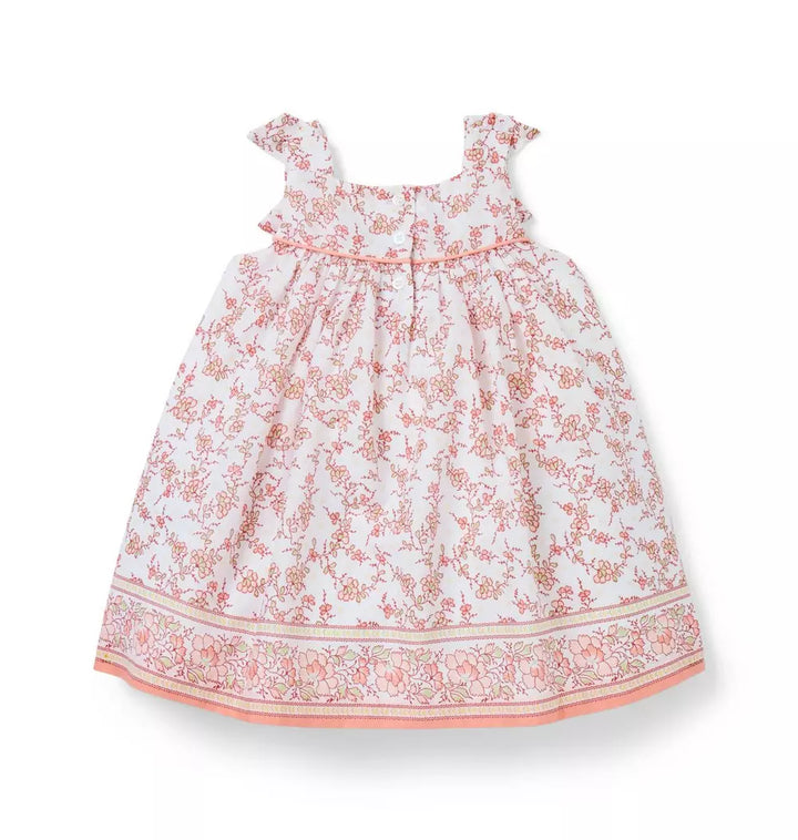 JANIE &amp; JACK BEBE NIÑA VESTIDO PINK FLORAL BORDER