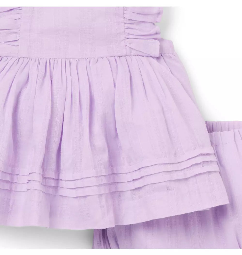 JANIE & JACK BEBE NIÑA CONJ. DE SHORT PURPLE