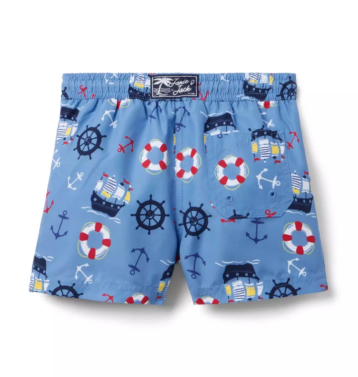 JANIE & JACK NIÑO SHORT VEST. BAÑO BLUE