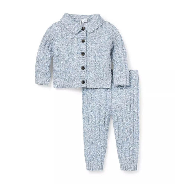 JANIE & JACK BEBE NIÑO CONJ DE PANTALON SOFT HEATHER BLUE