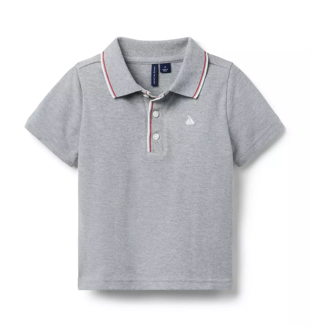 JANIE & JACK NIÑO POLO GREY