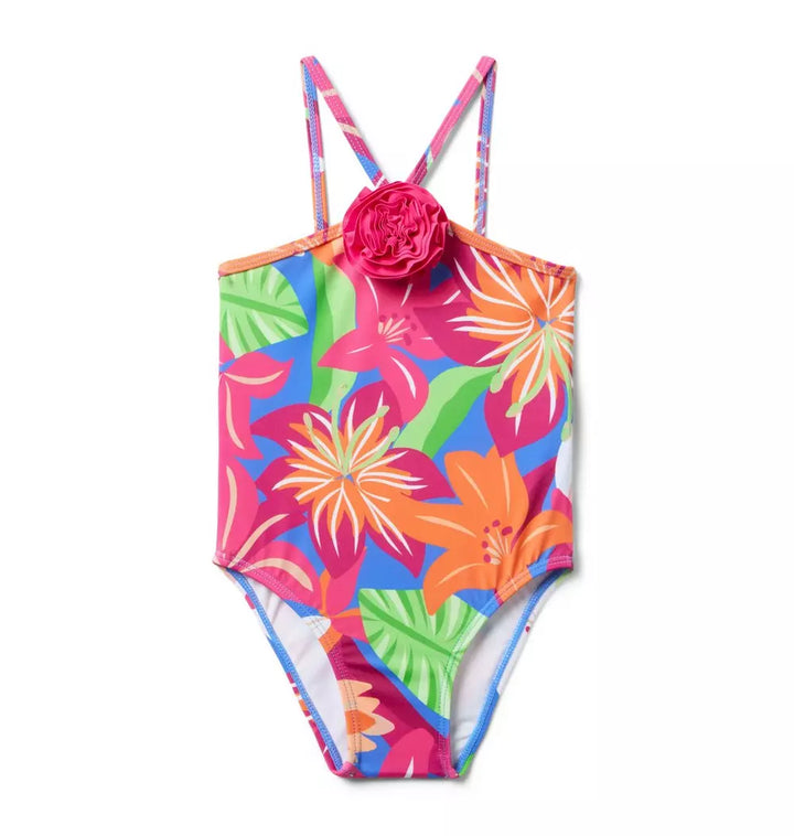 JANIE & JACK NIÑA VESTIDO DE BAÑO FLOWER MULTICOLOR