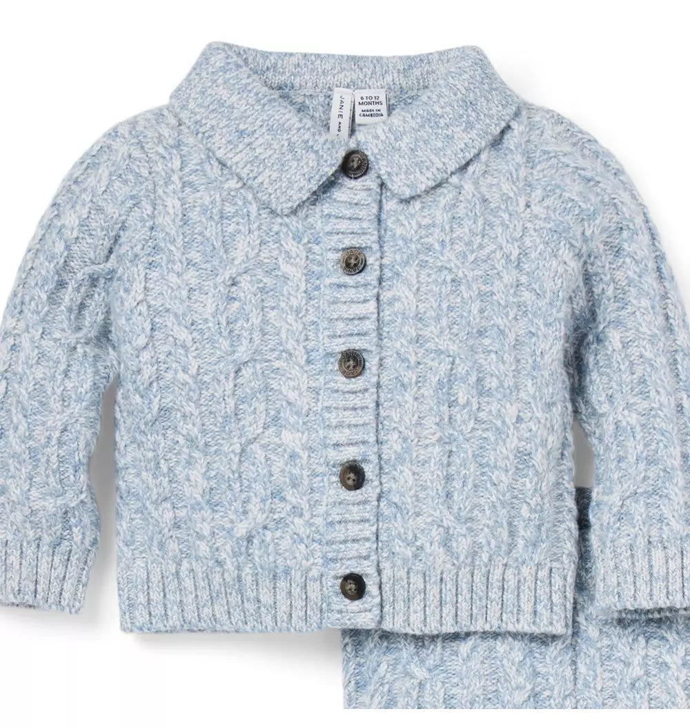 JANIE & JACK BEBE NIÑO CONJ DE PANTALON SOFT HEATHER BLUE