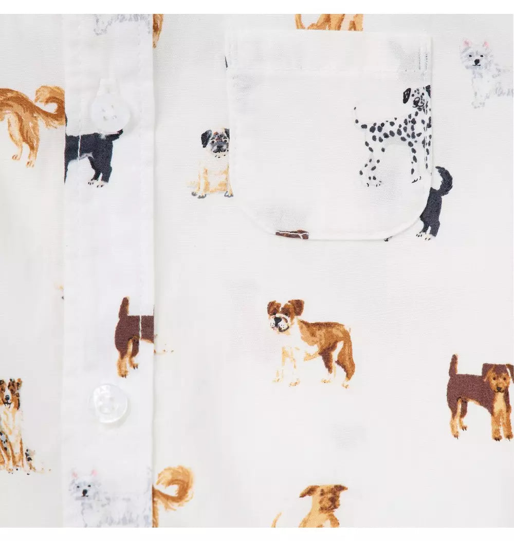 JANIE & JACK BEBE NIÑO BODY DOG ICONS COLLAR M/L WHITE