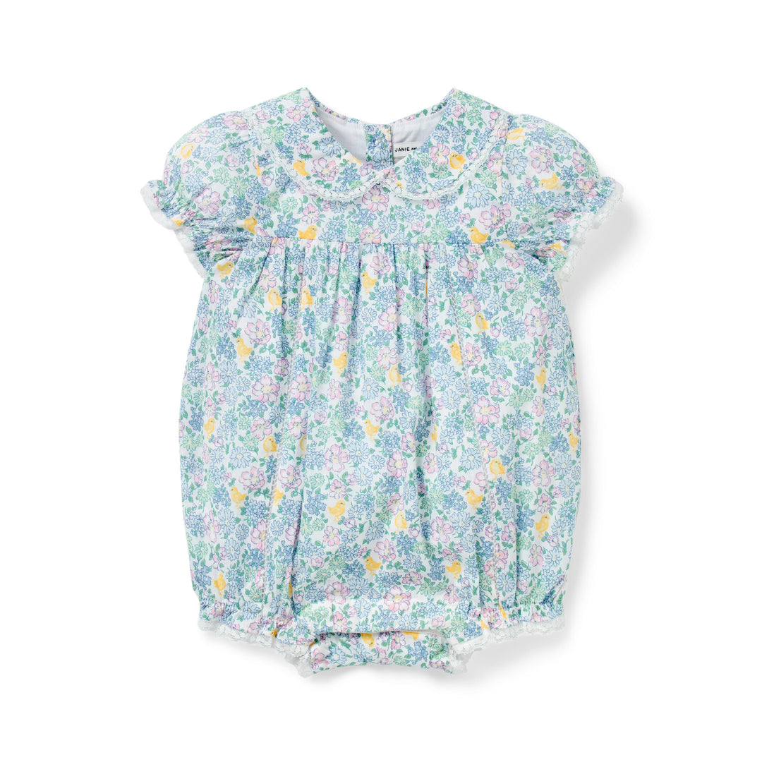 Janie &amp; Jack Romper Ditsy Floral Collar Bubble M/c Multi para Bebé Niña