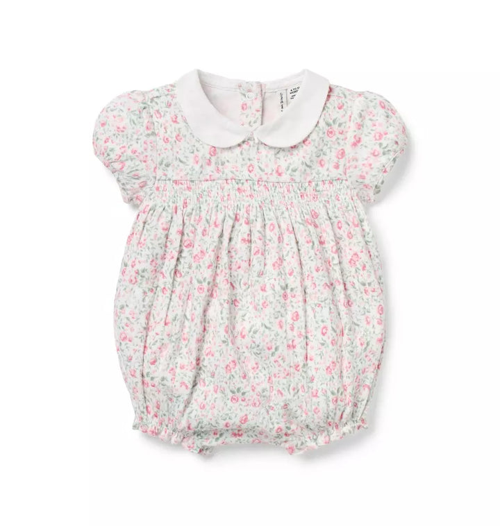 JANIE & JACK BEBE NIÑO ROMPER FLORAL WHITE