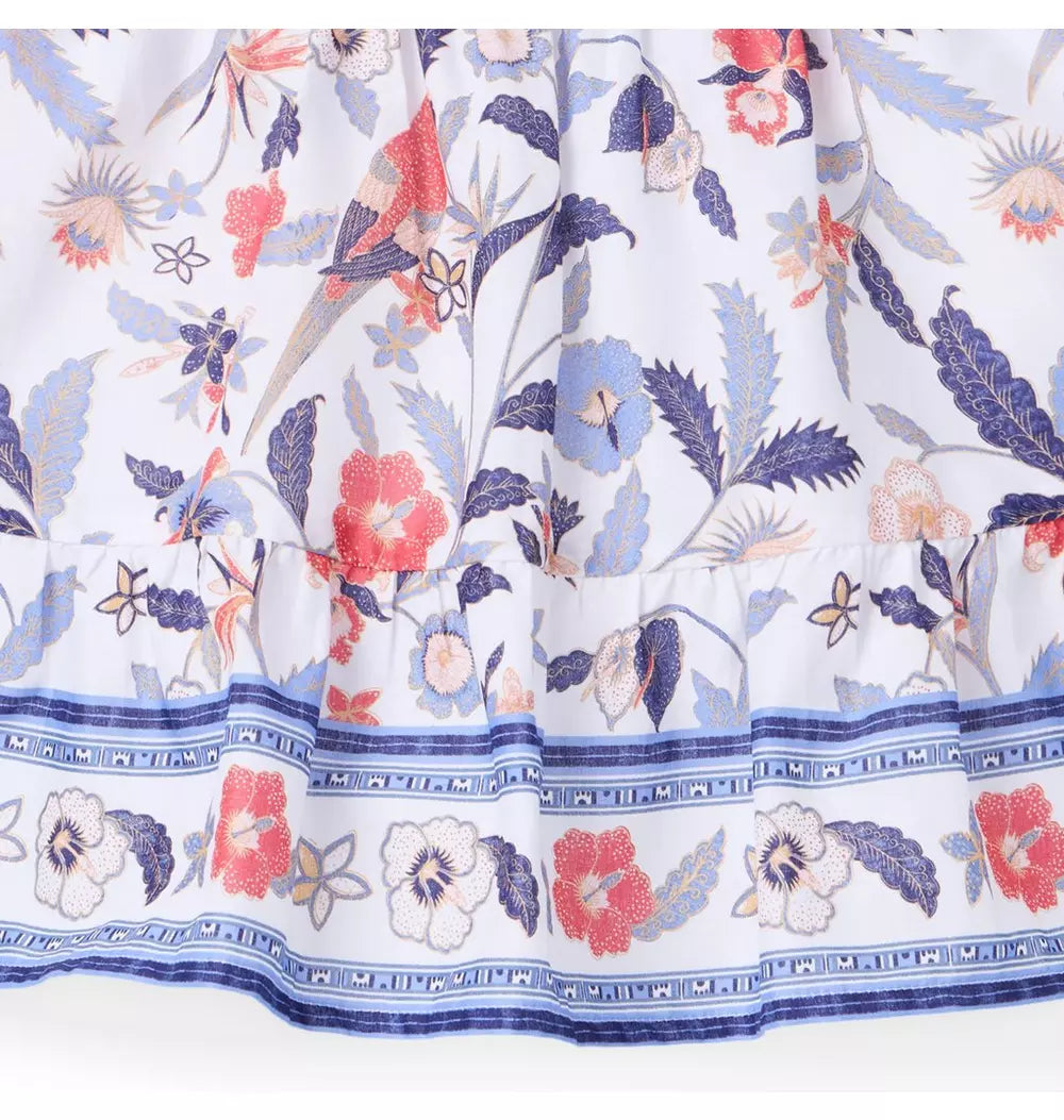 JANIE & JACK NIÑA VESTIDO BIRD FLORAL MULTICOLOR