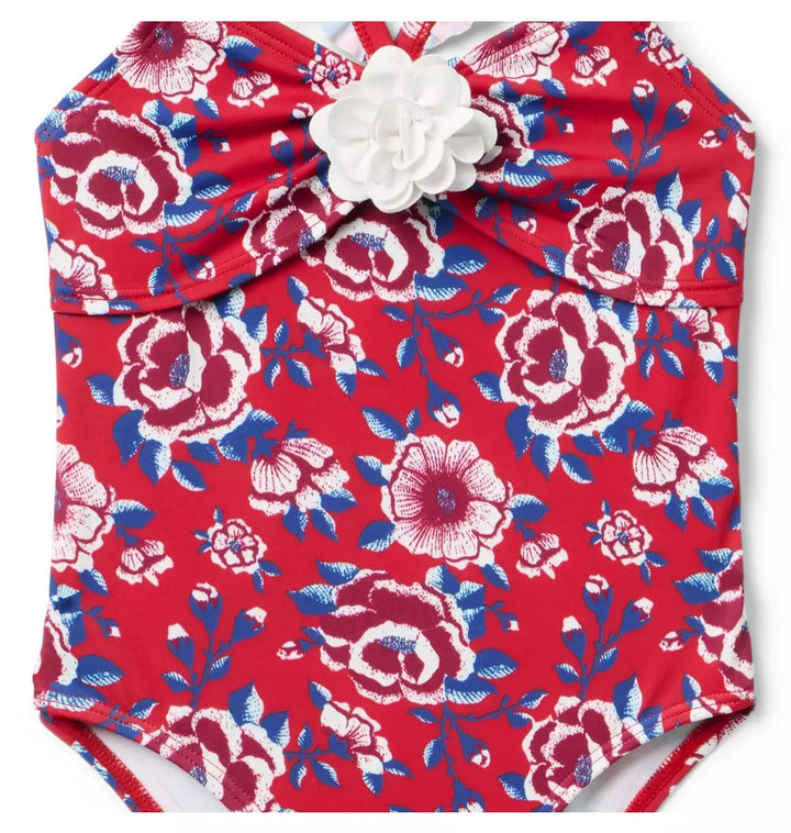 JANIE & JACK NIÑA VESTIDO DE BAÑO FLORAL RED