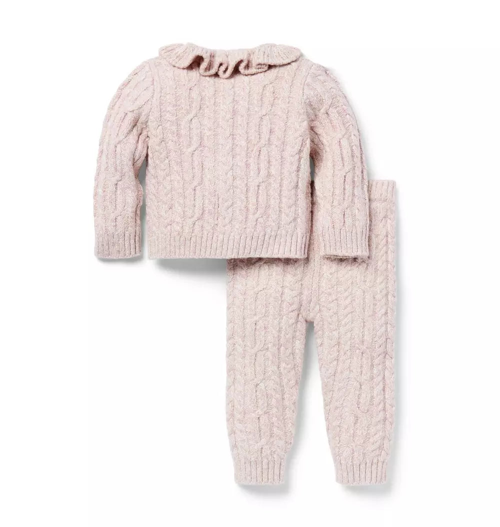 JANIE & JACK BEBE NIÑO CONJ DE PANTALON SOFT HEATHER PINK